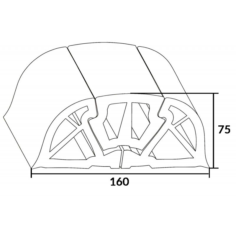 Profili Radial, Bino, Bumper PROFILO BUMPER 160 BIANCO MT 2 Tessilmare (acq.min. unità) - immagine 2