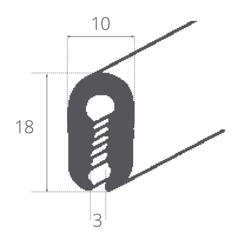 Profili di Finitura PROFILO DI FINITURA NERO MT 20 Tessilmare (acq.min. unità) - immagine 3