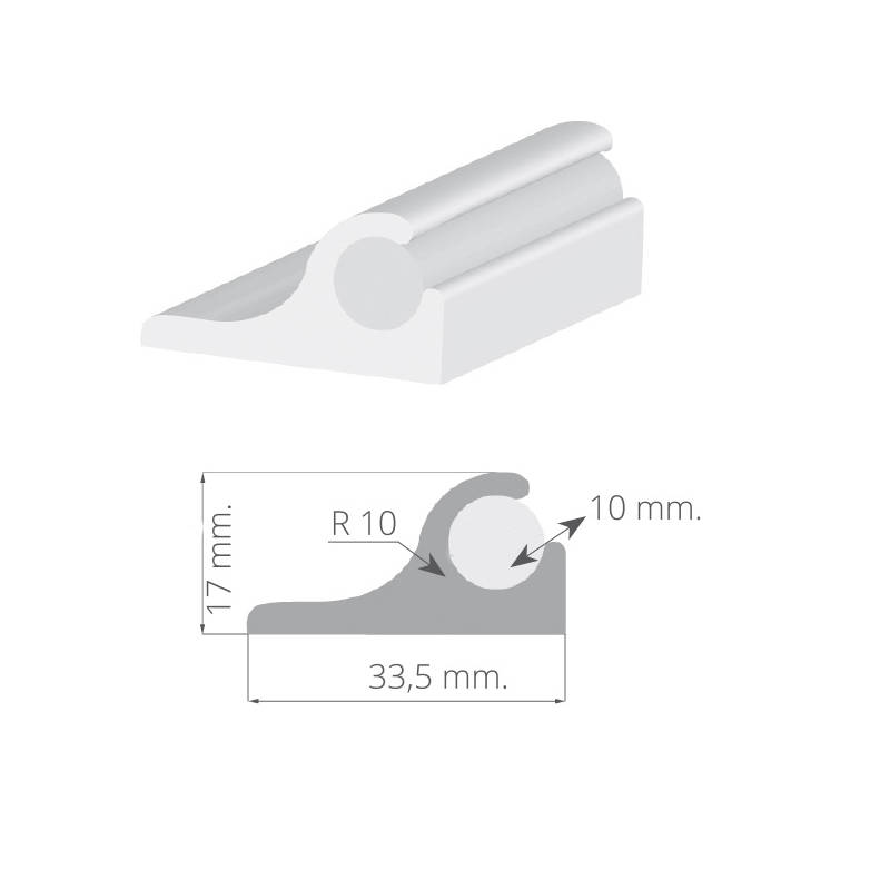 Accessori per Capottine PROFILO IN PVC PER CUSCINERIA MT4 Tessilmare (acq.min. unità) - immagine 2