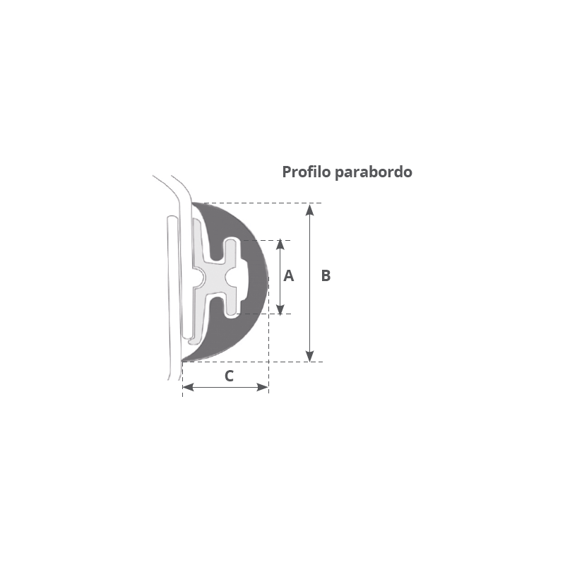 Profili Radial, Bino, Bumper PROFILO RADIAL MM. 40 BIANCO MT.16 Tessilmare (acq.min. unità) - immagine 2