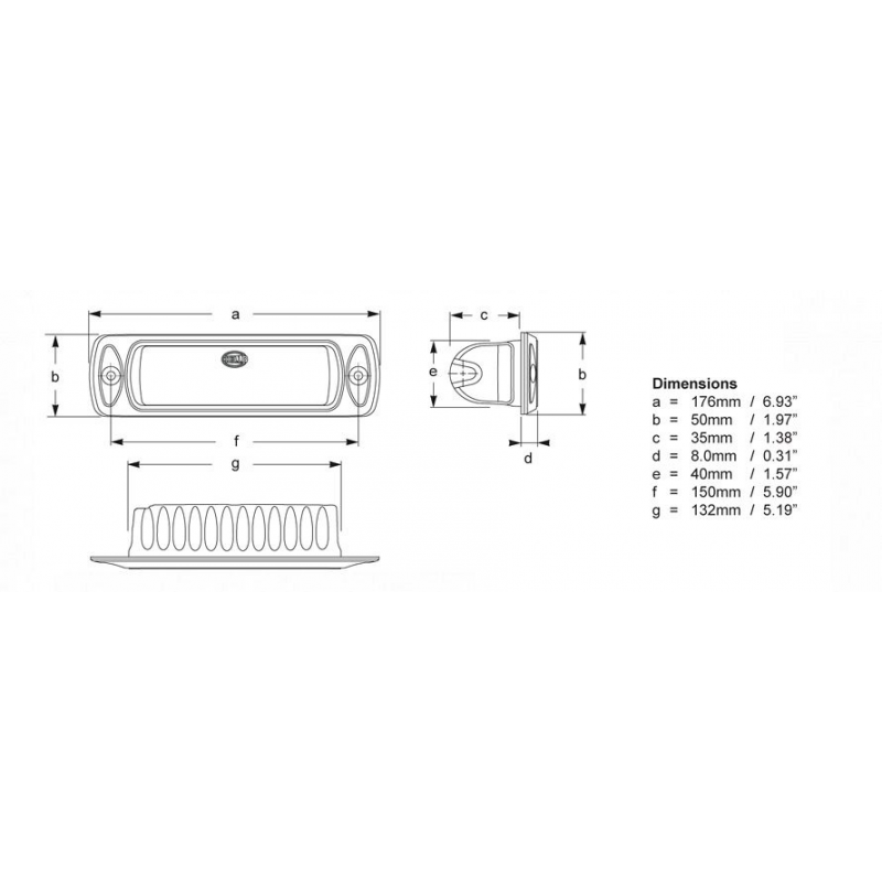Proiettori Fissi, Manuali SEA HAWK R INCASSO ILLUM. DIFFUSA Hella marine (acq.min. unità) - immagine 3