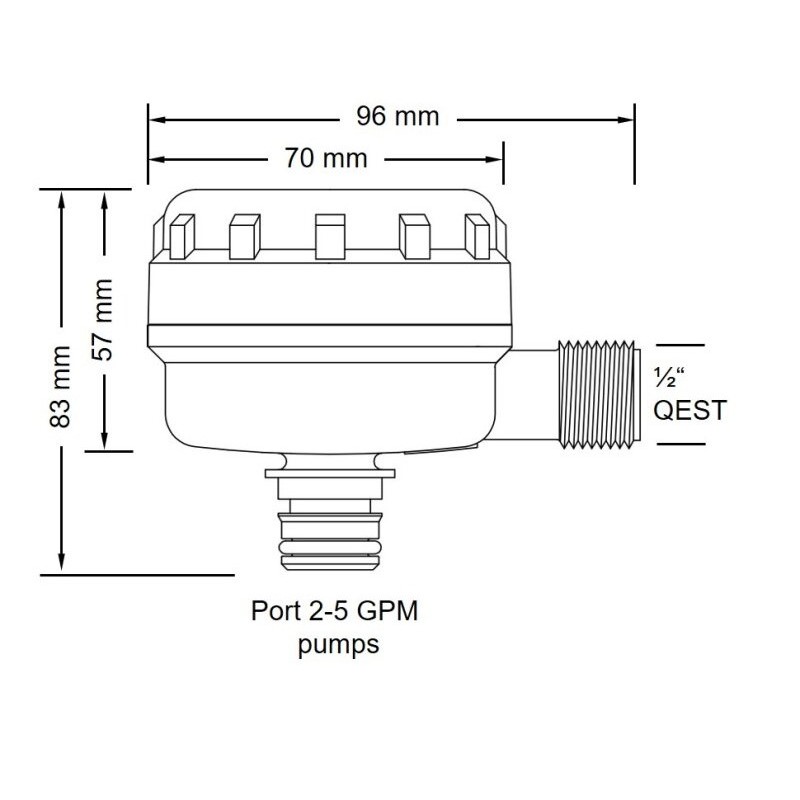 Accessori per Pompe FILTRO 13MM/QEST 90° Jabsco (acq.min. unità) - immagine 2