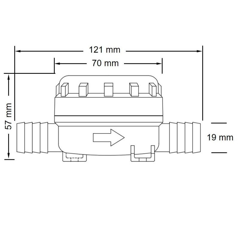 Accessori per Pompe FILTRO PORTAGOMMA 19MM. 3/4' 20 MES Jabsco (acq.min. unità) - immagine 2