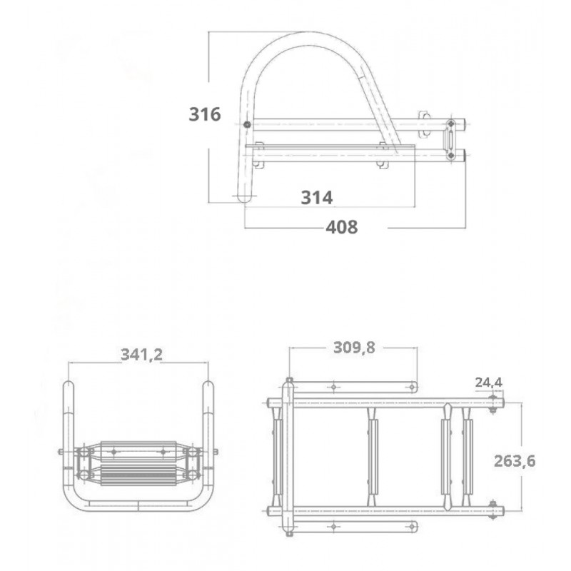 Scalette Telescopiche SCALETTA INOX RIBALTABILE 3 GRADINI (acq.min. unità) - immagine 2