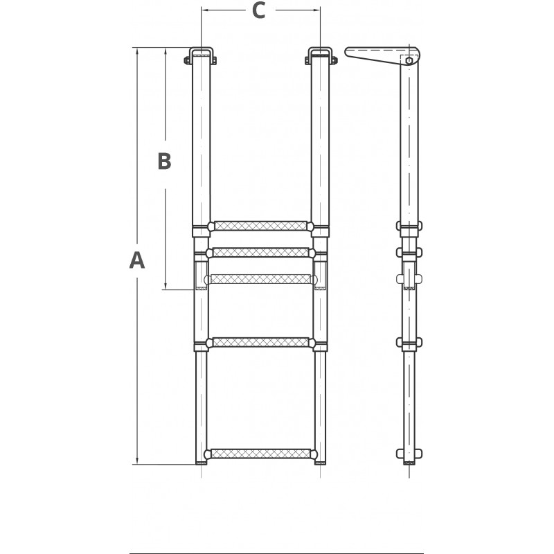 Scalette Telescopiche SCALETTA INOX 316 TELESCOPICA 3GR. (acq.min. unità) - immagine 2
