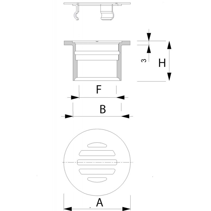 Scarichi e Ombrinali in Ottone,Inox SCARICO IN OTTONE CROMATO Ø MM.50 Foresti (acq.min. unità) - immagine 2