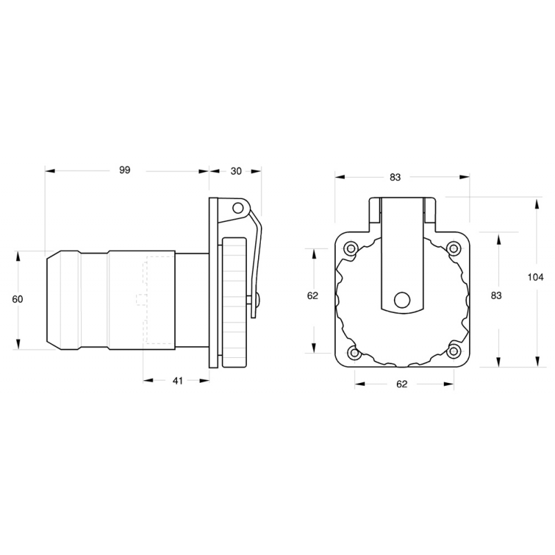 Prese, Spine da Banchina Marinco SPINA INOX 50 AMP. Marinco (acq.min. unità) - immagine 2