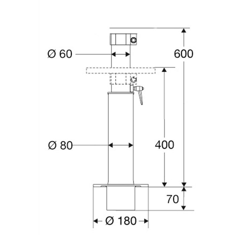 Tavoli e Supporti per Tavoli SUPPORTO TELESCOPICO MM.400/600 BARKA (acq.min. unità) - immagine 2