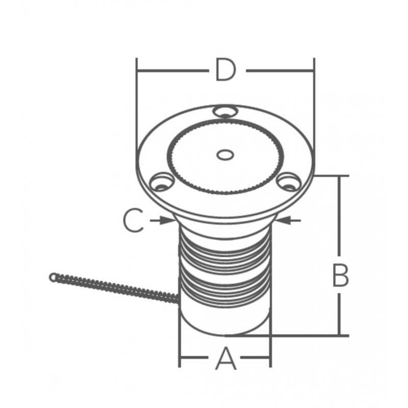 Tappi imbarco in Acciaio Inox TAPPO INOX 316 WASTE Ø MM.38 Marine Town (acq.min. unità)