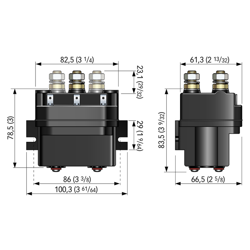 Accessori per Verricelli Quick TELERUTTORE 3 TERMINALI 24V Quick (acq.min. unità) - immagine 2