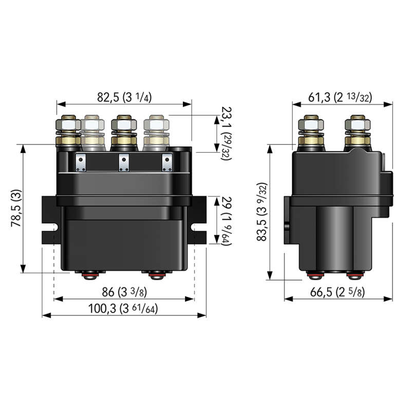 Accessori per Verricelli Quick TELERUTTORE 4 TERMINALI 24V Quick (acq.min. unità) - immagine 2