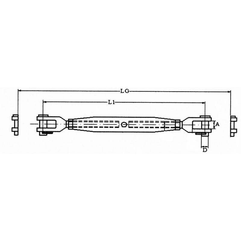 Morsetti, Tenditori TENDITORE INOX M16 FORCELLA (acq.min. unità) - immagine 2