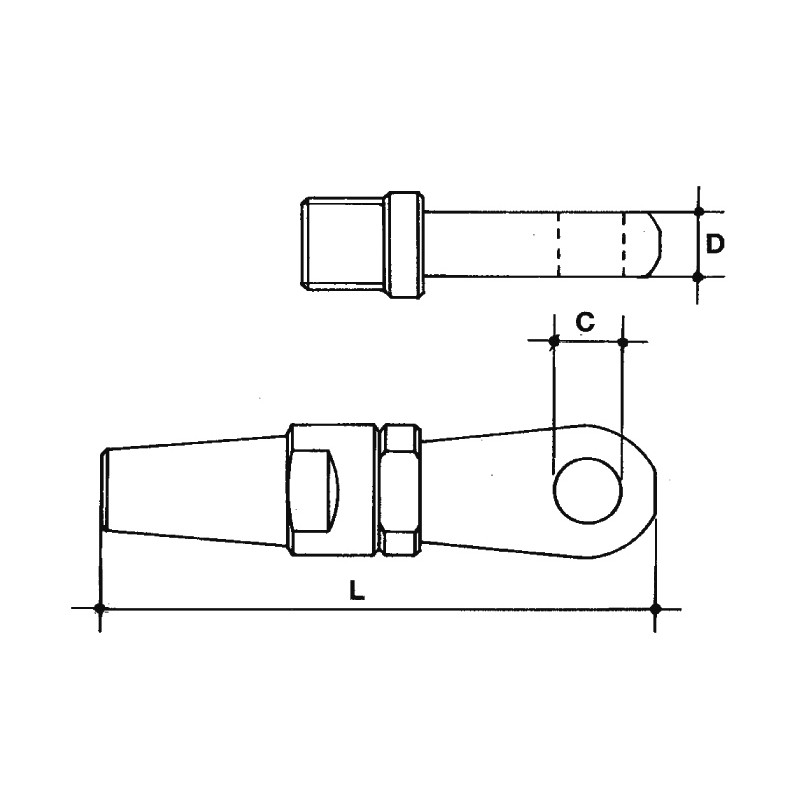 Cavo Inox,Terminali Rapidi TERMINALE RAPIDO OCCHIO Ø MM.2,5/3 Mavi Mare (acq.min. unità) - immagine 2