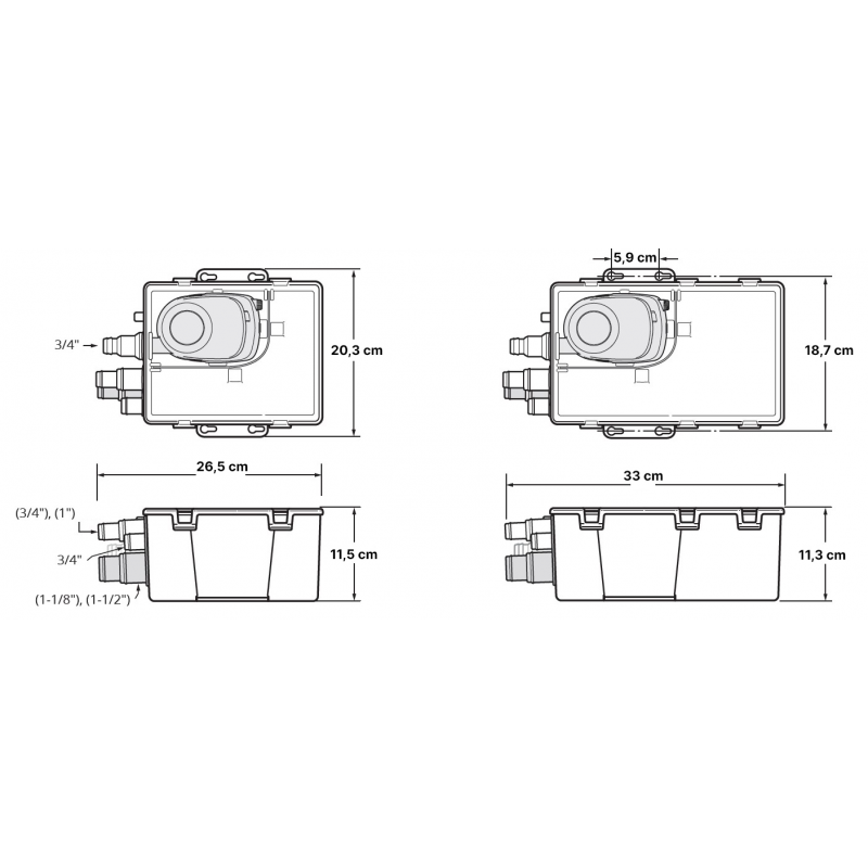 Pompe Attwood POMPA A POZZETTO DOCCE 800GPH 24V Attwood (acq.min. unità) - immagine 2