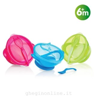 Set pappa Set pappa Nuby ID5419 con ventosa antiribaltamento Assortito (ord.min.1.00 unità)