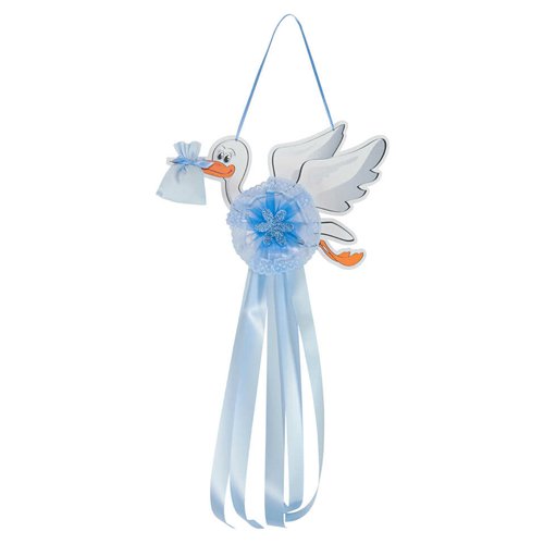 Fiocco nascita Fiocco nascita Baby Idea FC CI M Cicogna media Azzurro (ord.min.1.00 unità)