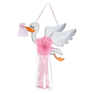 Fiocco nascita Fiocco nascita Baby Idea FC CI G Cicogna grande Rosa (ord.min.1.00 unità)