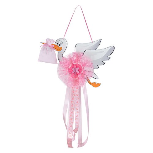 Fiocco nascita Fiocco nascita Baby Idea CI IR Cicogna intermedia Rosa (ord.min.1.00 unità)