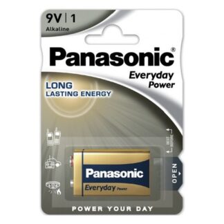 Batteria Transistor 9V Batteria Transistor 9V Panasonic 6LR61EPS 1BP EVERYDAY POWER (ord.min.1.00 unità)