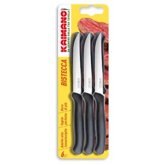 Set coltelli bistecca Set coltelli bistecca Kaimano 1023383 lama dentata (11cm) Nero (ord.min.1.00 unità)