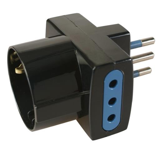Adattatore presa elettrica Adattatore Scame PP0467 1R Nero (ord.min.1.00 unità)