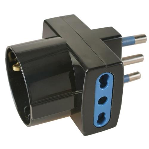 Adattatore presa elettrica Adattatore Scame PP0468 1R Nero (ord.min.1.00 unità)