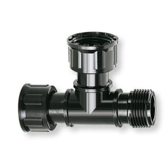 Raccordo 3 vie irrigazione Raccordo 3 vie Claber 90808 RAINJET per elettrovalvole (filetto 1") (ord.min.1.00 unità)