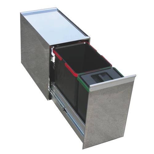 Pattumiera differenziata incasso Pattumiera incasso Lavenox SY C 09 SYSTEM Inox (ord.min.1.00 unità)