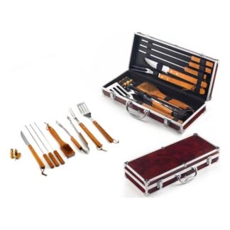Set attrezzi barbecue Set attrezzi barbecue Ompagrill 01241 Inox e Legno (ord.min.1.00 unità)