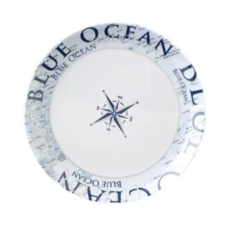 Piatto Brunner 0830027N C8C GLAMOUR da dessert Bianco e Blu Piatto campeggio (ord.min.1.00unità)