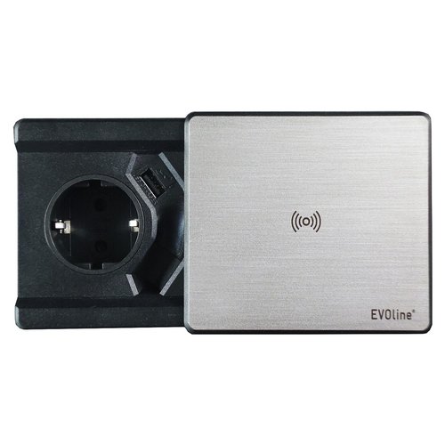 Multipresa mobile Multipresa da mobile Evoline 159270003600 SQUARE 80 1P 10/16A Inox sat (ord.min.1.00 unità)