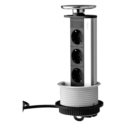 Multipresa mobile Multipresa mobile Evoline 159310021600 PORT Inox satinato e Nero (ord.min.1.00 unità)