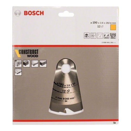 Lama a disco sega circolare Lama a disco Bosch 2608641201 CONSTRUCT WOOD (ord.min.1.00 unità)