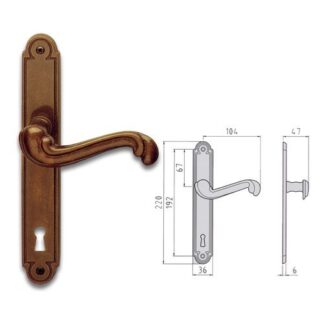 Maniglie porta Maniglie porta coppia su placca p90 Ghidini 44290089000 BAROCCO Brunit (ord.min.1.00 unità)