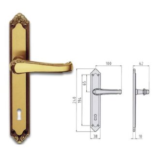 Maniglie porta Maniglie porta coppia su placca p70 Ghidini 44394087006 LADY Ottone fu (ord.min.1.00 unità)