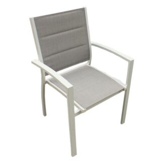 Sedia con braccioli da esterno Sedia con braccioli Amicasa LS TC 804 VANIA Bianco e Grigio (ord.min.1.00 unità)
