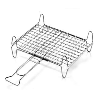 Griglia barbecue Griglia barbecue Ompagrill A12737 rete doppia con piedi Cromo lucido (ord.min.1.00 unità)