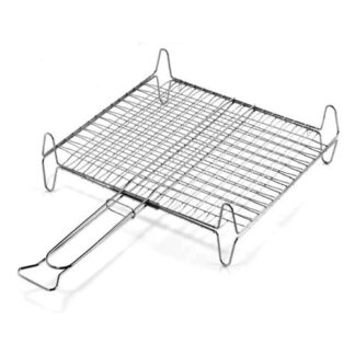 Griglia barbecue Griglia barbecue Ompagrill A14045 rete doppia con piedi Cromo lucido (ord.min.1.00 unità)