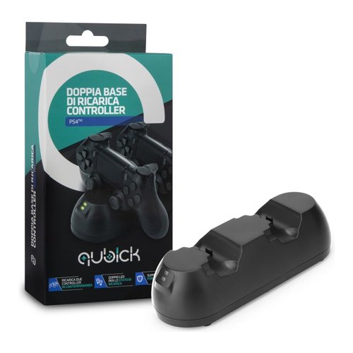 Caricabatterie Qubick ACP40120 PLAYSTATION 4 Double Black Caricabatterie videogioco (ord.min.1.00unità)