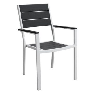 Sedia con braccioli da esterno Sedia con braccioli Amicasa YC 051 CORTINA Bianco e Grigio (ord.min.1.00 unità)