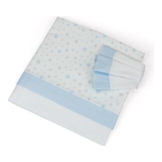 Set lenzuola lettino Set lenzuola lettino Baby Idea L2006AZ STELLINE completo Azzurro (ord.min.1.00 unità)