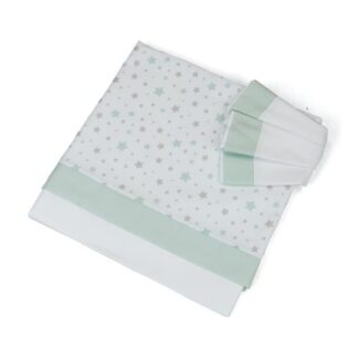 Set lenzuola lettino Baby Idea L2006VD STELLINE completo Verde Set lenzuola lettino (ord.min.1.00unità)