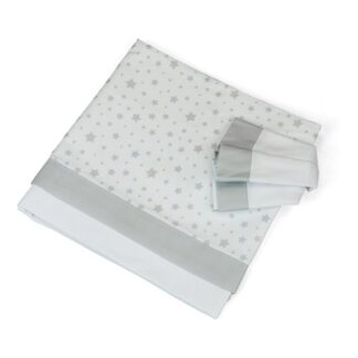 Set lenzuola lettino Set lenzuola lettino Baby Idea L2006GR STELLINE completo Grigio (ord.min.1.00 unità)