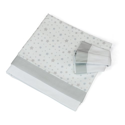 Set lenzuola lettino Set lenzuola lettino Baby Idea L2006GR STELLINE completo Grigio (ord.min.1.00 unità)