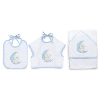 Set bavaglini Set bavaglini Italbaby 15 5020 402 MOON Azzurro (ord.min.1.00 unità)