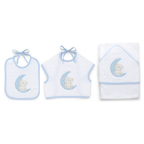 Set bavaglini Set bavaglini Italbaby 15 5020 402 MOON Azzurro (ord.min.1.00 unità)