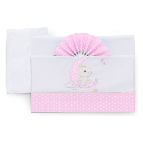 Set lenzuola lettino Set lenzuola lettino Italbaby 15 2010 401 MOON completo Rosa (ord.min.1.00 unità)