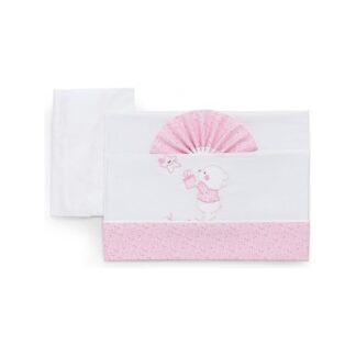 Set lenzuola culla Italbaby 15 3010 101 BEAR Rosa Set lenzuola culla (ord.min.1.00unità)