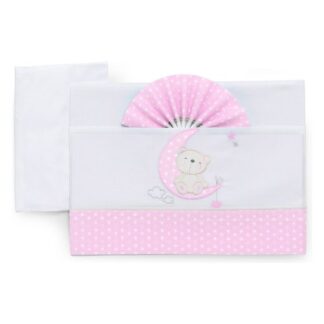 Set lenzuola culla Italbaby 15 3010 401 MOON Rosa Set lenzuola culla (ord.min.1.00unità)