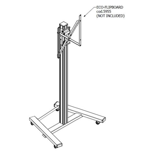 Carrello porta tv e monitor Carrello monitor Itb PM5960 FLIP Eco Flipboard base con ruote White (ord.min.1.00 unità)